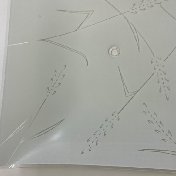 Vintage Frosted Glass Square Light Fixture Cover Etched Abstract Wheat Design - Picture 6 of 13